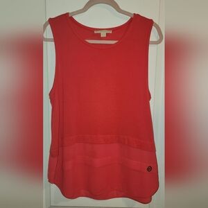 Michael Kors Vibrant Coral Layered Sleeveless Top
